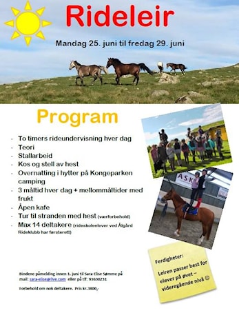 Rideleirer på Ålgård Rideklubb 2018